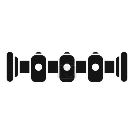 Adjustable dumbbell set icon in black and white vector design, perfect for weightlifting, fitness, and gym equipment