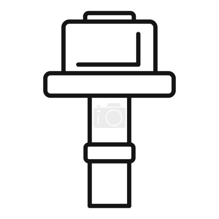 Illustration for Minimalist black and white line art of a hammer, perfect for diy or construction themes - Royalty Free Image