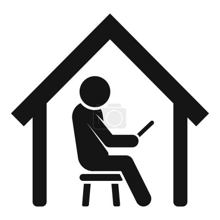 Work from home icon with laptop silhouette for remote office telecommuting freelancer