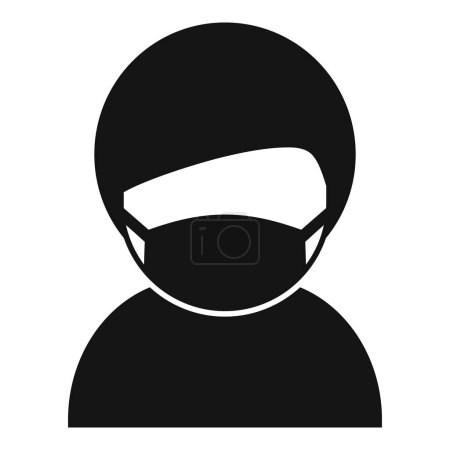 Un icono minimalista en blanco y negro que representa a una persona con una visera