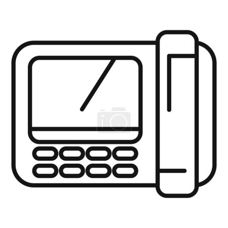 Simple dessin en noir et blanc d'un téléphone de bureau moderne