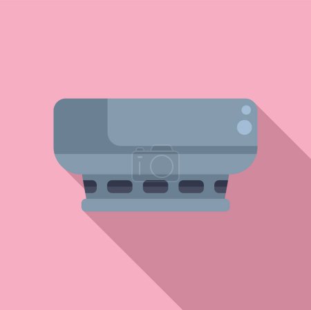 Vector illustration of a stylish flat design air conditioner on a pink background with shadow effect