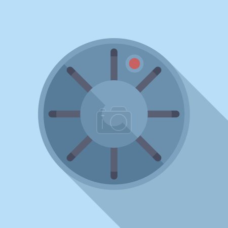 Vector illustration of a closed vault door, symbolizing security and safety, on a seamless blue background