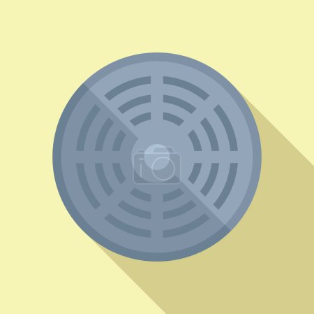 Illustration for Vector illustration of a stylized manhole cover with geometric pattern on a beige background - Royalty Free Image