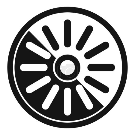 Vector illustration of a car wheel rim silhouette suitable for icons, logos, and graphics