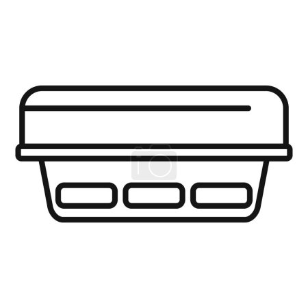 Illustration for Simple outline drawing of an empty plastic container suitable for storage purposes - Royalty Free Image