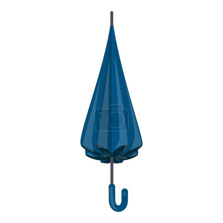 Blaue geschlossene Schirmvektorabbildung mit elegantem modernem Design auf weißem Hintergrund für Regenschutz und Modeaccessoires bei saisonalem Wetter