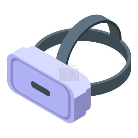 Téléchargez les illustrations : Icône isométrique d'un casque de réalité virtuelle au design moderne, isolé sur fond blanc - en licence libre de droit