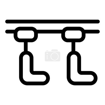 Illustration for Black icon illustration of gymnastics parallel bars on a white background - Royalty Free Image