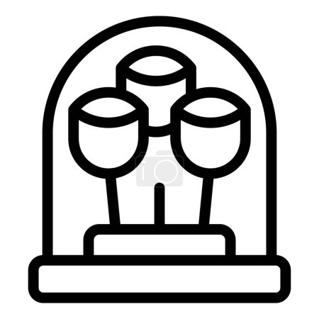 Ilustración de Binoculares minimalistas y modernos en blanco y negro torre de observación icono línea vectorial ilustración de arte para el turismo y la exploración de destinos turísticos - Imagen libre de derechos