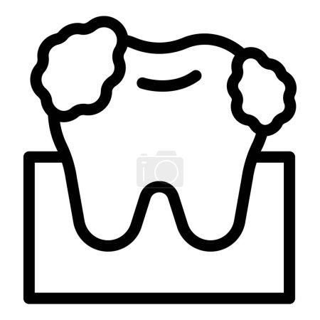 Téléchargez les illustrations : Icône de santé dentaire simpliste représentant une dent avec cavités, adaptée au contenu éducatif - en licence libre de droit