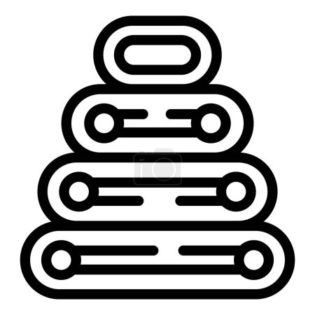 Icono de arte de línea negra de anillos de apilamiento, un juguete educativo clásico para niños