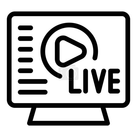 Kühnes Symbol für Live-Streaming auf einem digitalen Monitor, ideal für Online-Inhalte