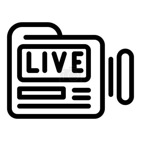 Vector graphic of a camera with the word live on it, symbolizing live broadcasting