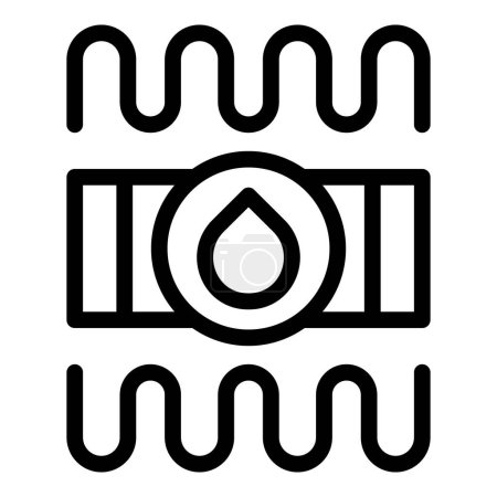 Wasserdichtes Stoffsymbol mit nahtlosem Muster und vektorgrafischer Illustration für wasserdichte Textilien und langlebige Schutzbekleidung