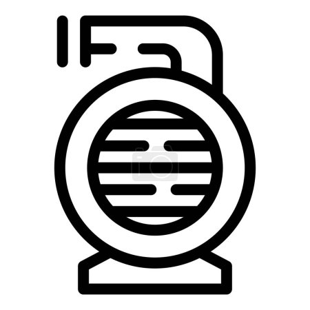 Monochrome vector illustration of an air compressor for industrial use