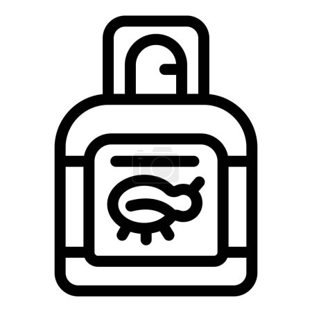 Vector illustration of a backpack with a piggy bank symbol, representing savings and budget travel