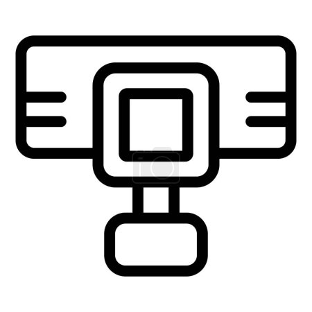 Schwarz-weiß-Vektor-Symbol einer modernen Webcam, geeignet für Web- und Technologiethemen