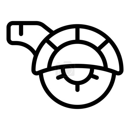 Vector illustration of a turbocharger, depicted in a simple line art style, suitable for automotive themes