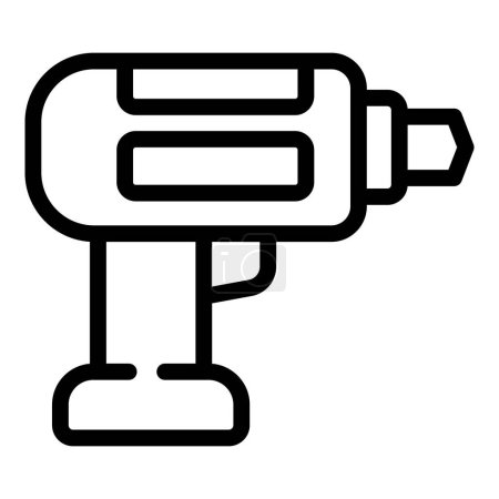 Illustration for Vector illustration of a cordless drill in a simple line art style, perfect for instructional content - Royalty Free Image