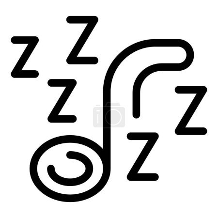 Arte de línea en blanco y negro de un símbolo de sueño zzz, que indica sueño sonoro o ronquidos