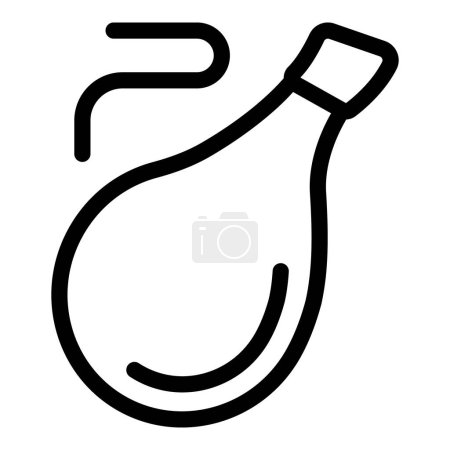 Ilustración vectorial simplificada de una granada de mano en un estilo de arte en negrita