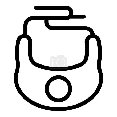Ilustración de Icono de vector de arte de línea negra simple de un babero babys o delantal de cocina - Imagen libre de derechos