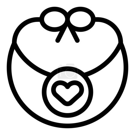 Schwarz-weiße Linienzeichnung einer Herzkranzkette, perfekt für romantische Designthemen