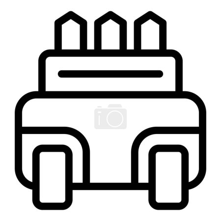 Simplified line icon of a tiered birthday cake, perfect for design elements and web use