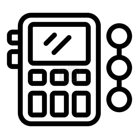 Black and white vector icon of a card payment machine with keypad and card slots