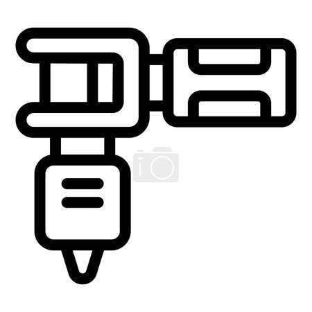 Simple black outline icon of a handheld electric drill, suitable for toolrelated content