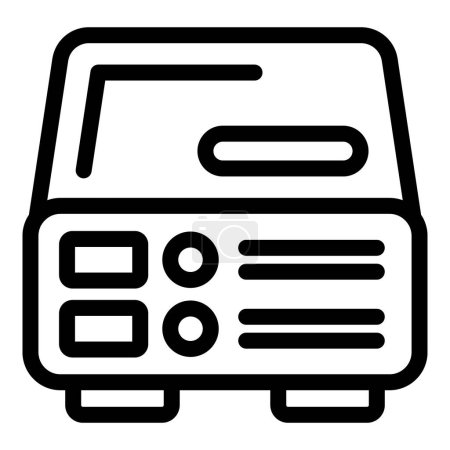 Vereinfachte Zeilenkunst-Ikone, die einen zeitgenössischen Toaster darstellt, geeignet für verschiedene Designanwendungen