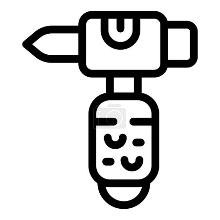 Simplified illustration of a power drill icon in black and white, perfect for toolrelated content