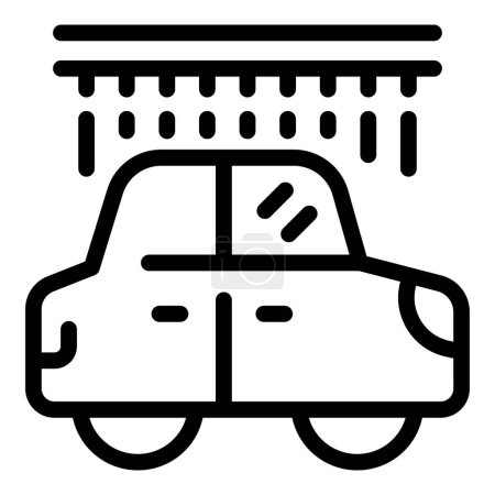 Ilustración de iconos de lavado de coches en línea de vectores de arte en blanco y negro, perfecto para el servicio de limpieza y mantenimiento de automóviles, con un símbolo gráfico simple y escalable para lavado de autos y detalles de negocios