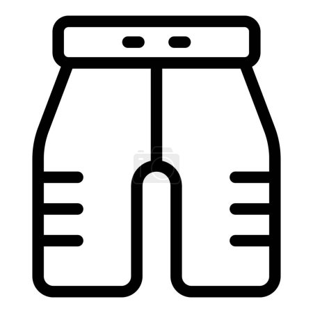 Black outline vector icon of a pair of casual pants on a white background