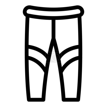 Simplified black line drawing of a pair of athletic leggings, suitable for icon use