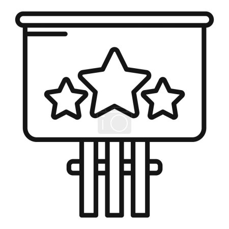 Vector icon of a threestar rating chart, ideal for reviews and feedback concepts