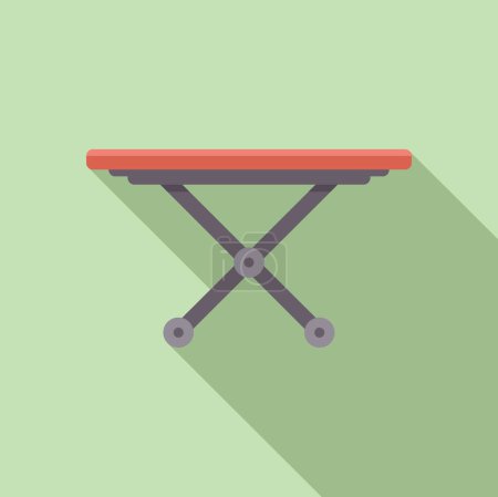Vector illustration of a stylized scissor lift with a flat design, isolated on a soft green background