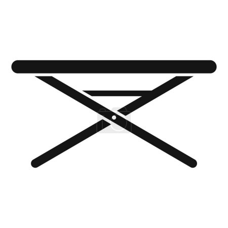 Vektorillustration eines einfachen schwarzen Bügelbretts auf weißem Hintergrund