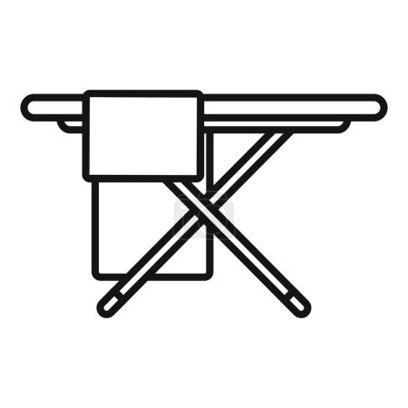 Un icono de línea simple de una tabla de planchar plegable, adecuado para el diseño web y de aplicaciones