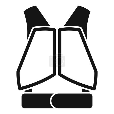 Black and white icon of a safety life vest for design use