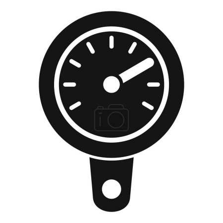 Simplified vector representation of a pressure gauge in monochrome style