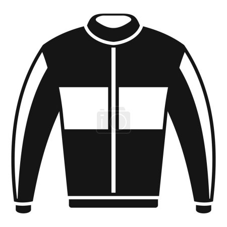 Vector illustration of a simple black and white jacket with a zippered front