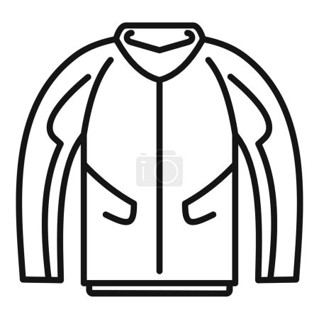 Dessin minimaliste en noir et blanc d'une veste zipup, parfait pour les icônes ou les thèmes de la mode