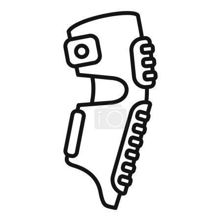 Black and white line drawing of a power drill, suitable for tool icons or diy content
