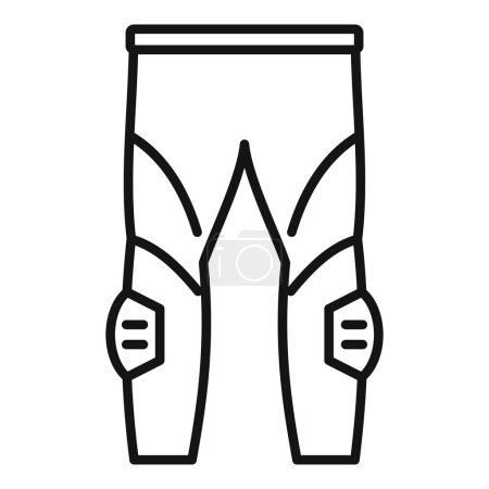 Icono de línea en blanco y negro ilustración de pantalones de compresión atléticos ajustados