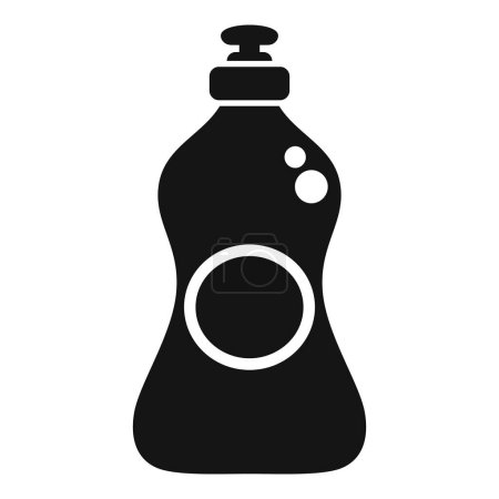 Illustration vectorielle minimaliste d'une silhouette de bouteille de détergent sans marque en noir et blanc, isolée sur un fond blanc