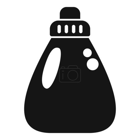 Icône noire d'une bouteille de détergent ou de nettoyant, adaptée à différents thèmes de nettoyage