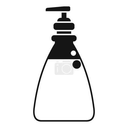 Simple black and white soap dispenser silhouette vector for hygiene and cleanliness in bathroom and kitchen, with a modern and stylish design for personal care and germ prevention
