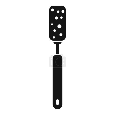 Graphic illustration of a black kitchen spatula, ideal for culinarythemed designs